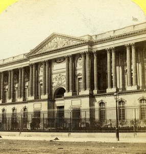 France Paris Louvre Palace Façade Old Photo Stereoview 1864