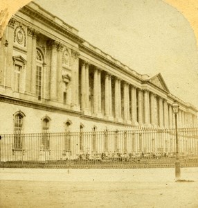 France Paris Louvre Palace Façade Old Photo Stereoview 1858
